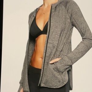 Athleta Gray Baja Jacket with hoodie
